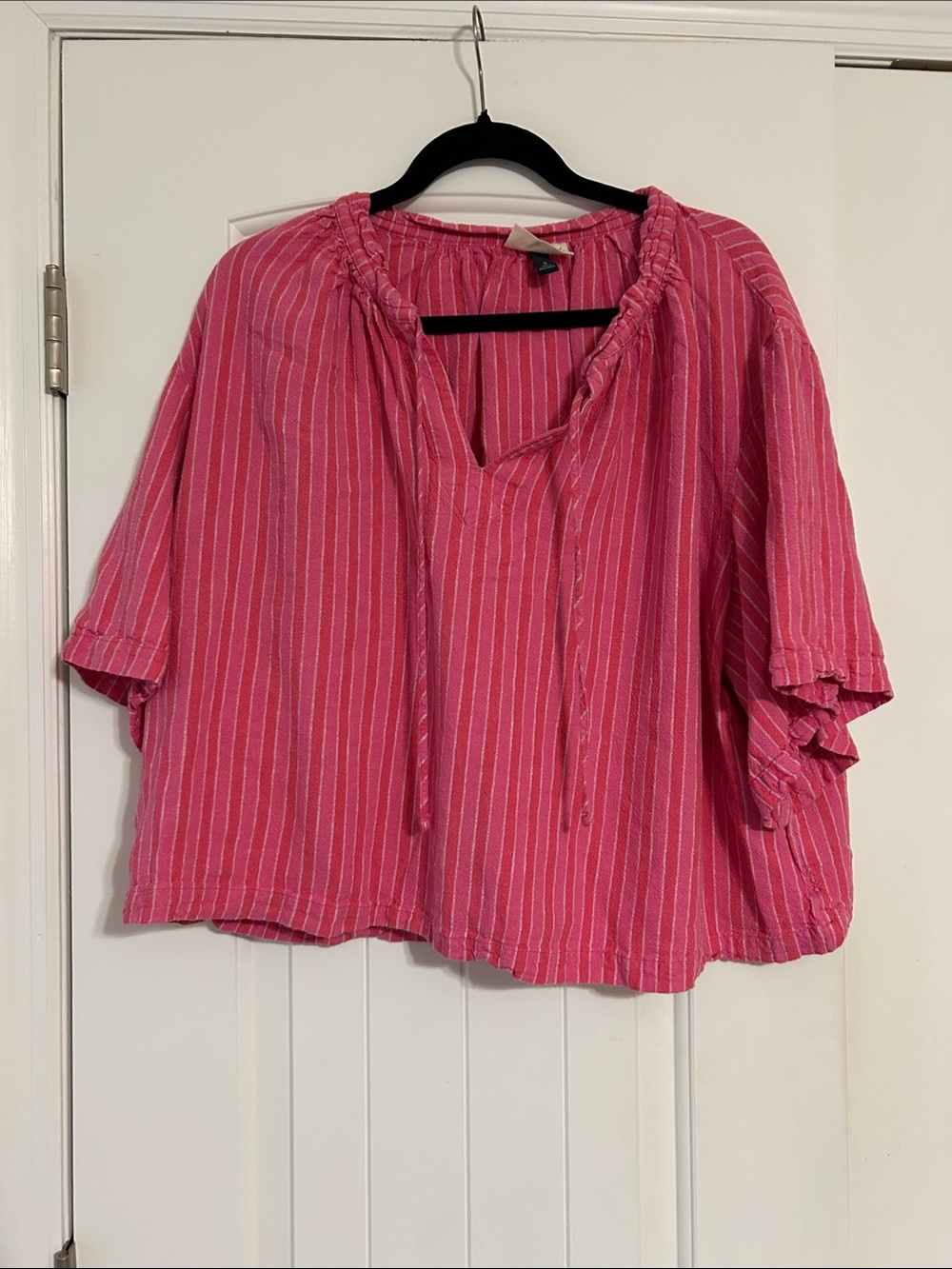 Universal Thread Hot Pink Striped Peasant Tunic